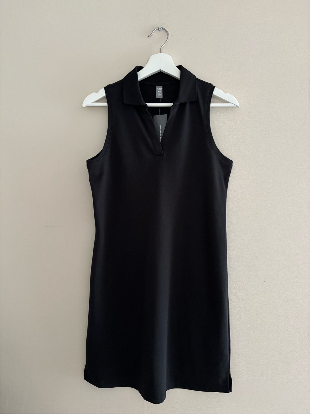 NWT Joe Fresh V-Neck Sleeveless Polo Tank Dress Size Small Black Cotton Blend